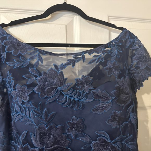 La Femme Blue Embroidered Gown - Picture 5 of 8